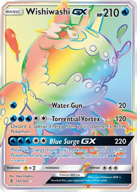 Wishiwashi GX, Pokémon card GRI 151 — Guardians Rising set