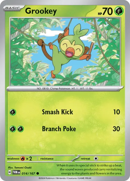 Grookey, Pokémon card TWM 014 — Twilight Masquerade set