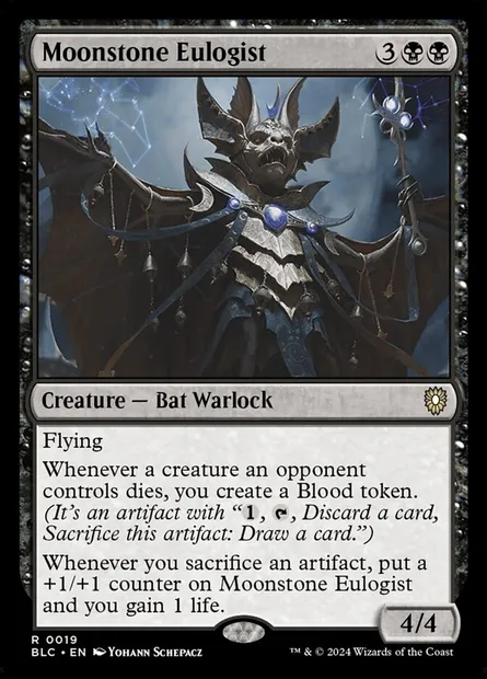 Moonstone Eulogist, Magic card BLC 19 — Bloomburrow Commander set
