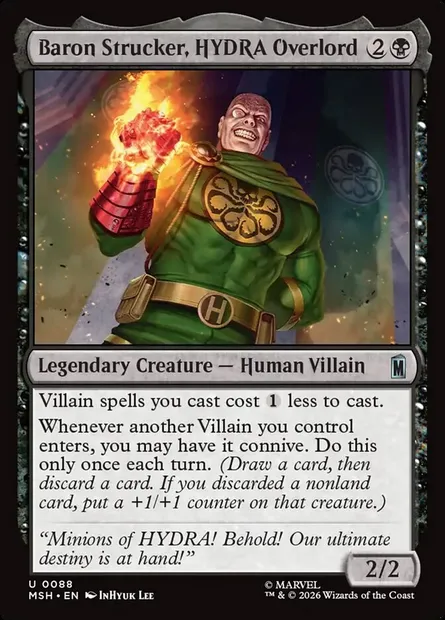 Baron Strucker, HYDRA Overlord, Magic card MSH 88 — Marvel Super Heroes set