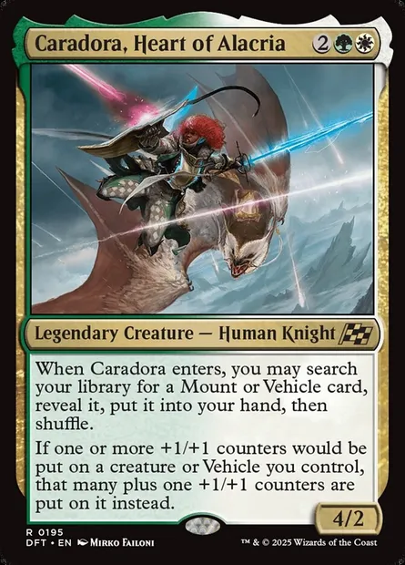 Caradora, Heart of Alacria, Magic card DFT 195 — Aetherdrift set