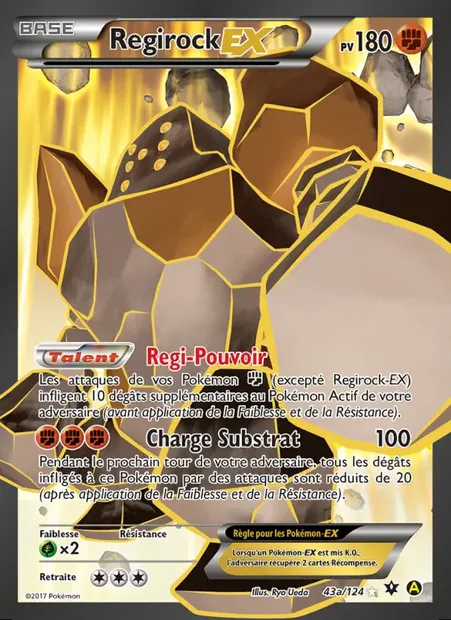 Regirock EX, carte Pokémon FCO 43 — extension Impact des Destins