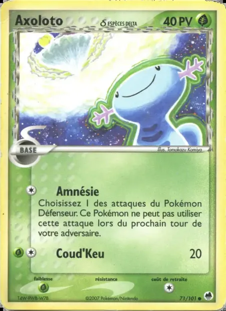Axoloto δ, carte Pokémon DF 71 — extension EX Île des Dragons