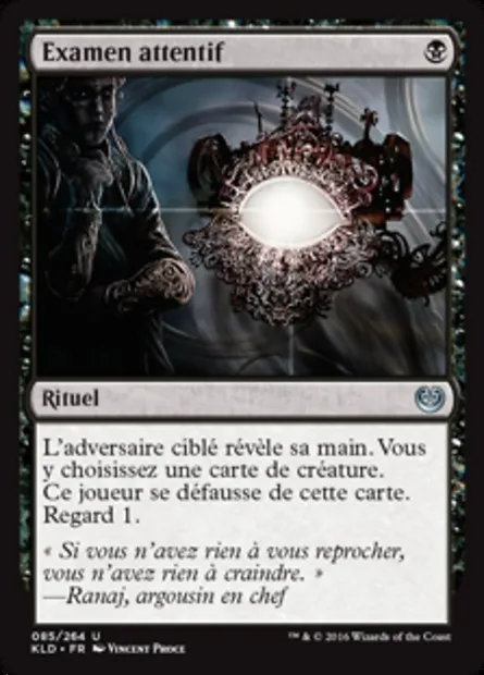 Examen attentif, carte Magic KLD 85 — extension Kaladesh