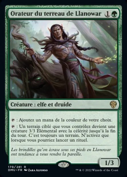 Orateur du terreau de Llanowar, carte Magic DMU 170 — extension Dominaria Uni