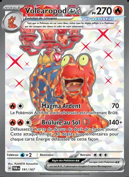 Volcaropod-ex, carte Pokémon TWM 191 — extension Mascarade Crépusculaire