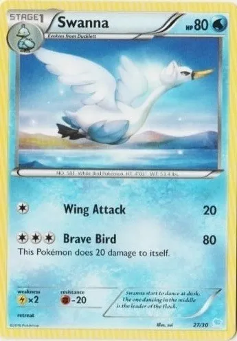 Lakmécygne, carte Pokémon TK9S 027 — extension XY Trainer Kit: Pikachu Libre & Suicune (Suicune)