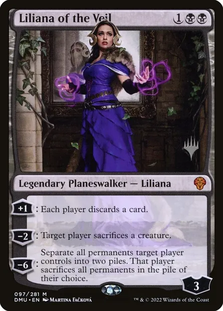 Liliana of the Veil, Magic card PDMU 97p — Dominaria United Promos set