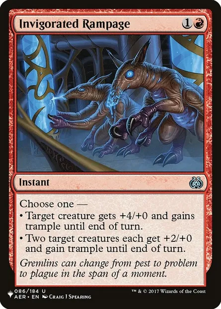 Invigorated Rampage, Magic card PLST AER-86 — The List set