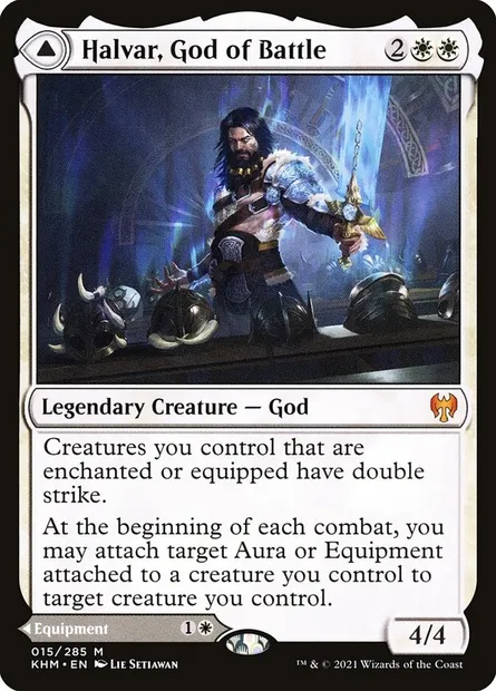 Halvar, God of Battle // Sword of the Realms, Magic card KHM 15 — Kaldheim set