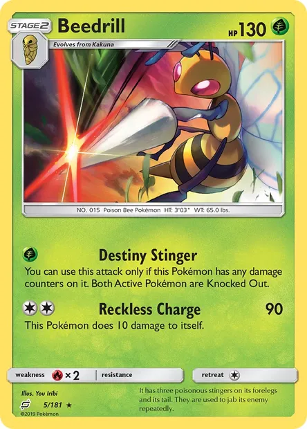 Beedrill, Pokémon card TEU 5 — Team Up set