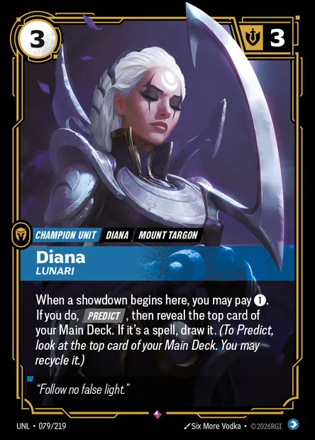 Diana, carte Riftbound UNL 079 — extension Unleashed