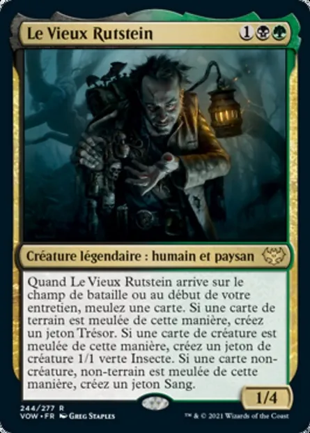 Le Vieux Rutstein, carte Magic VOW 244 — extension Innistrad : noce écarlate