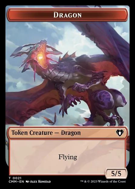Dragon, Magic card TCMM 21 — Commander Masters Tokens set