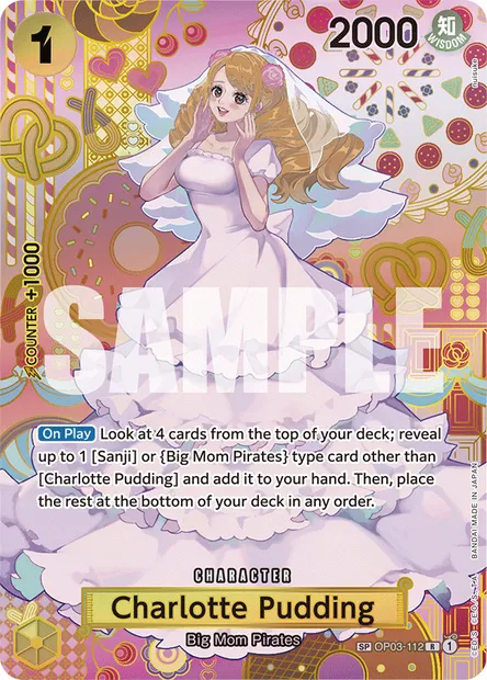 Charlotte Pudding, One Piece card OP03-112 — PILLARS OF STRENGTH set