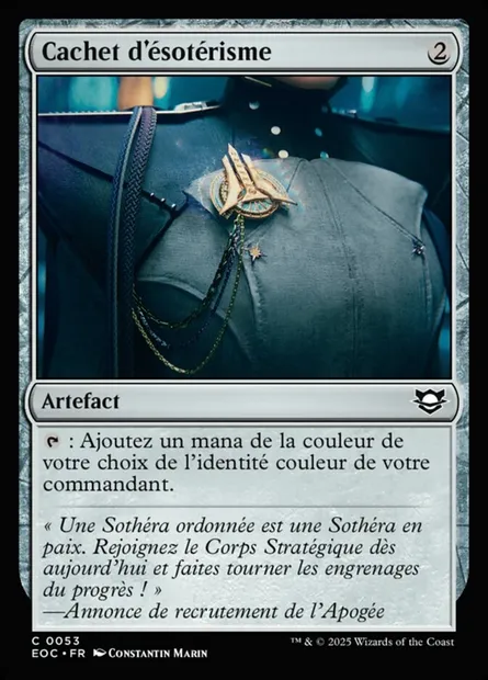 Cachet d'ésotérisme, carte Magic EOC 53 — extension Edge of Eternities Commander