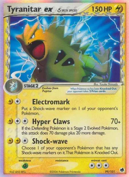 Tyranitar ex δ, Pokémon card DF 99 — Dragon Frontiers set