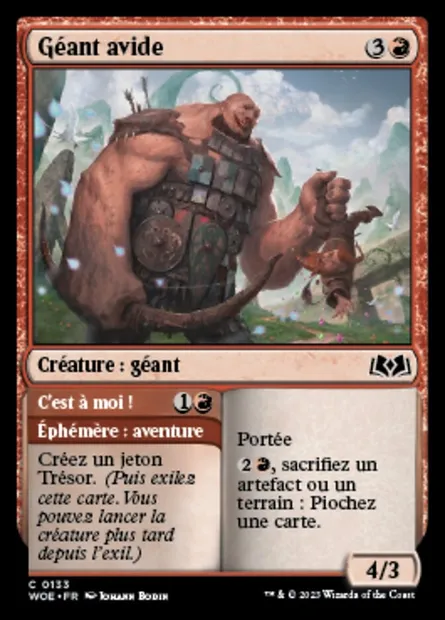 Géant avide // C'est à moi, carte Magic WOE 133 — extension Wilds of Eldraine