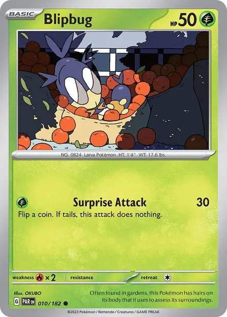 Blipbug, Pokémon card PAR 010 — Paradox Rift set
