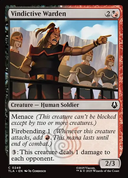 Vindictive Warden, Magic card TLA 249 — Avatar: The Last Airbender set