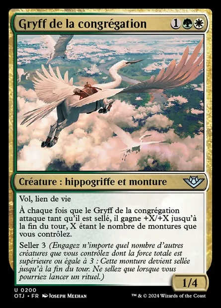 Gryff de la congrégation, carte Magic OTJ 200 — extension Outlaws of Thunder Junction