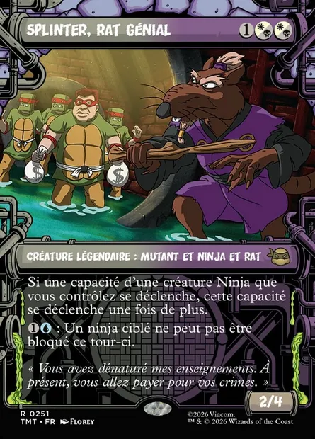 Splinter, rat génial, carte Magic TMT 251 — extension Teenage Mutant Ninja Turtles