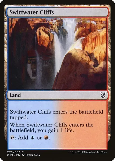 Swiftwater Cliffs, Magic card C19 279 — Commander 2019 set