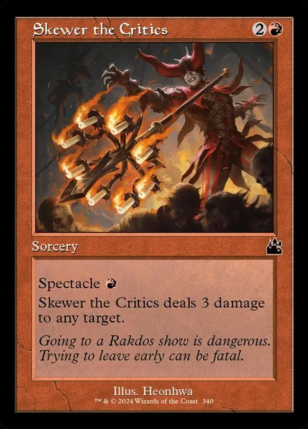 Skewer the Critics, Magic card RVR 340 — Ravnica Remastered set