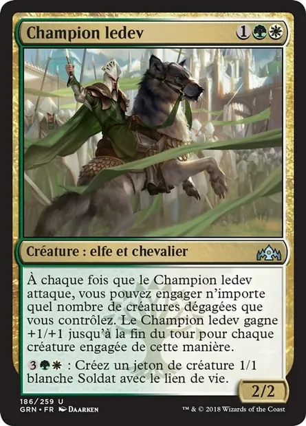 Champion ledev, carte Magic GRN 186 — extension Les Guildes de Ravnica
