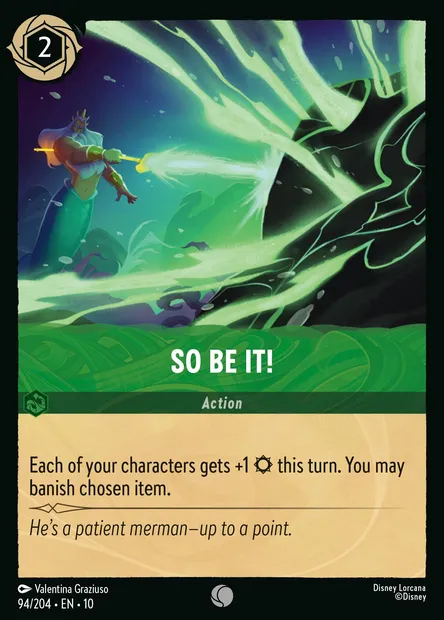 So Be It!, Disney Lorcana card CH10-094 — Whispers in the Well set