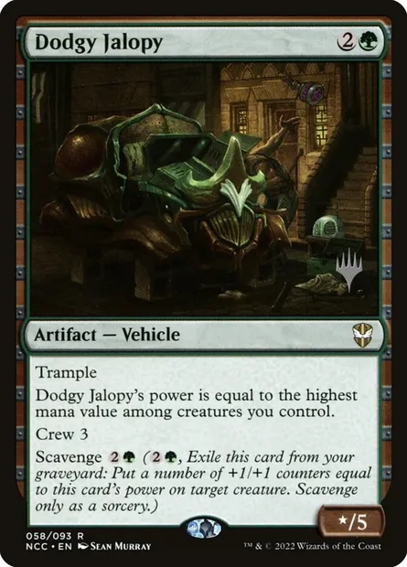 Dodgy Jalopy, Magic card PNCC 58p — New Capenna Commander Promos set