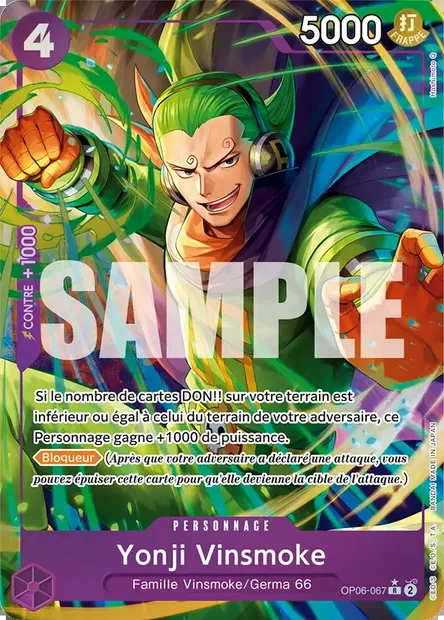 Yonji Vinsmoke, carte One Piece OP06-067 — extension ONE PIECE CARD THE BEST