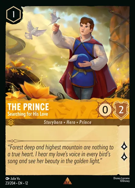 The Prince - Searching for His Love, Disney Lorcana card CH12-023 — Wilds Unknown set