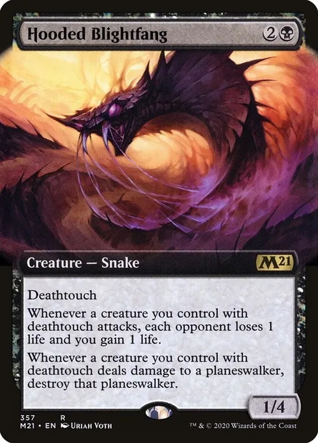 Hooded Blightfang, Magic card M21 357 — Core Set 2021 set
