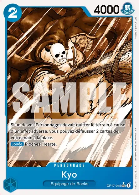 Kyo, carte One Piece OP17-045 — extension LES GUERRIERS LES PLUS PUISSANTS AU MONDE