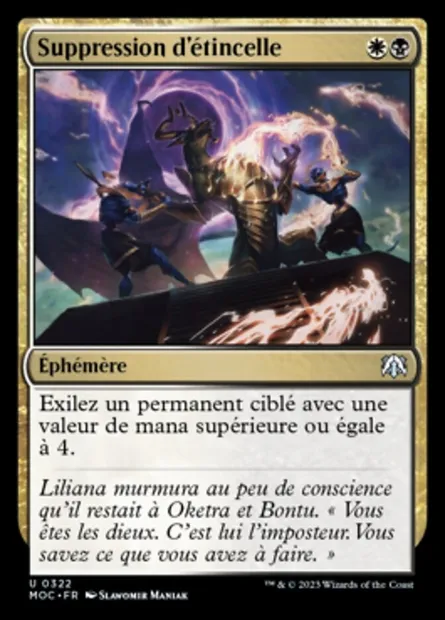 Suppression d'étincelle, carte Magic MOC 322 — extension March of the Machine Commander