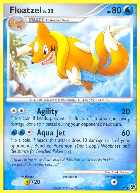 Floatzel, Pokémon card GE 37 — Great Encounters set