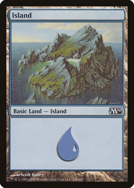 Island, Magic card M10 236 — Magic 2010 set