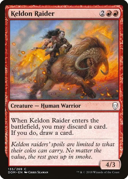 Keldon Raider, Magic card DOM 135 — Dominaria set
