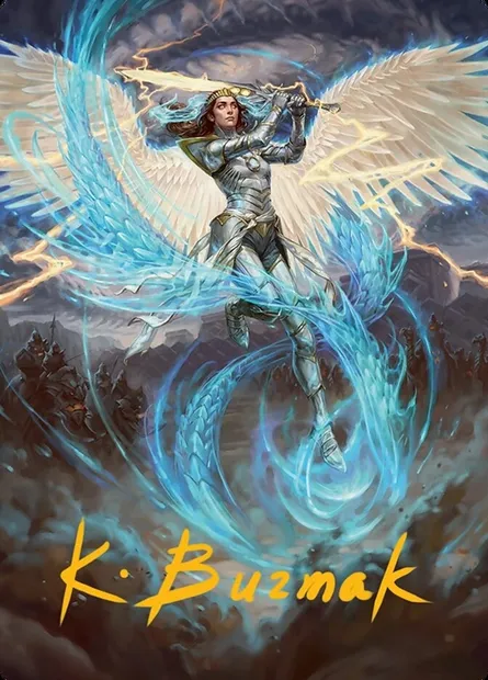 Elspeth, Storm Slayer // Elspeth, Storm Slayer, carte Magic ATDM 49 — extension Tarkir: Dragonstorm Art Series