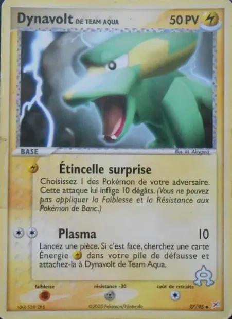 Dynavolt de Team Aqua, carte Pokémon MA 27 — extension EX Team Magma vs Team Aqua