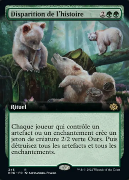 Disparition de l'histoire, carte Magic BRO 345 — extension La Guerre Fratricide