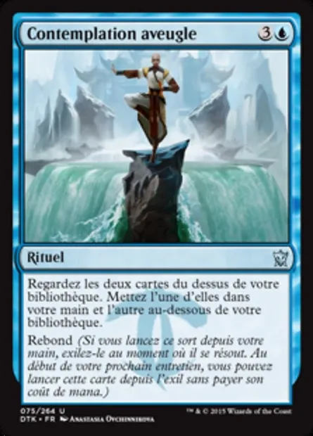 Contemplation aveugle, carte Magic DTK 75 — extension Les Dragons de Tarkir