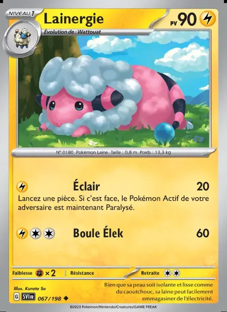 Lainergie, carte Pokémon SVI 067 — extension Écarlate et Violet