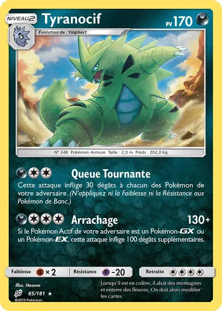 Tyranocif, carte Pokémon TEU 85 — extension Duo de Choc
