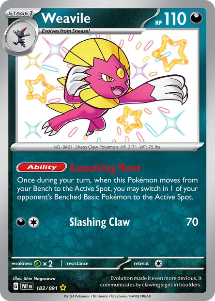 Weavile, Pokémon card PAF 183 — Paldean Fates set