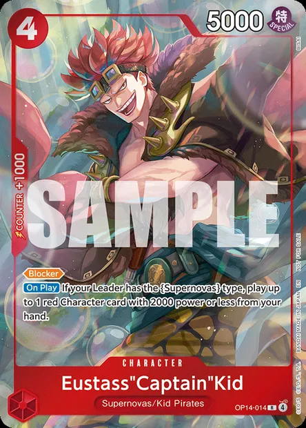 Eustass "Captain" Kidd, carte One Piece OP14-014 — extension LES SEPT DE LA MER D'AZUR