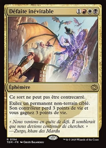 Défaite inévitable, carte Magic TDM 194 — extension Tarkir: Dragonstorm