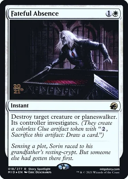 Absence fatidique, carte Magic PMID 18s — extension Innistrad: Midnight Hunt Promos