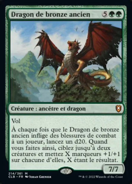 Dragon de bronze ancien, carte Magic CLB 214 — extension Commander Légendes : la bataille de la Porte de Baldur
